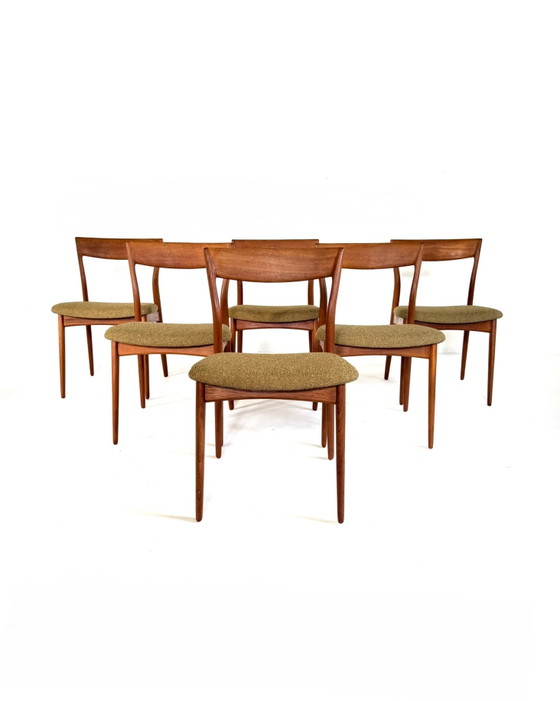 6x Sedie da pranzo restaurate, Viborg Stolefabrik ‘60 – Legno, Tessile (photo 3 of 15)
