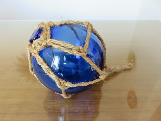 Image 1 of Bola de pesca de cristal con cuerda, años 50
