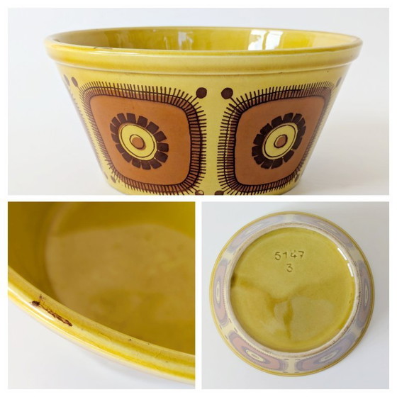 Image 1 of Set van 3 vintage Schramberg Nestschalen | Bloemen Decor | 1970 West Duits Aardewerk