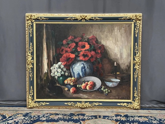 Large format painting. "Still Life with Poppies". – Paintings & Drawings, Canvas (photo 2 of 8)