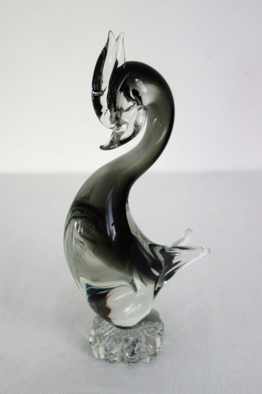 Grand cygne vintage H22cm en verre soufflé de Murano Italie, 1960s