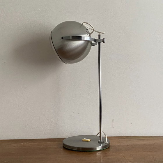 Image 1 of Eyeball lamp. 1970. Brushed stainless steel.