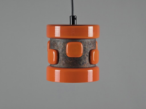 Very Rare 1960s Vintage 'Tribal' Pendant Light By Wiktor Berndt For Flygsfors Orrefors — Swedish Mid-Century Brutalist Pendant L