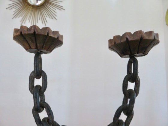 Image 1 of Coppia di candelabri brutalisti degli anni '30