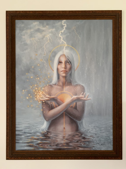 Impresión giclée enmarcada sobre lienzo titulada «Middle Way».
