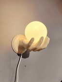 Vintage porcelain wall lamp hand ball