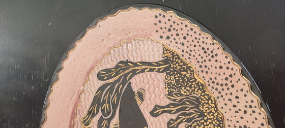 Image 1 of Grote geglazuurde aardewerken schaal, gesigneerd door Tony Jaillet, jaren 1950-1960.