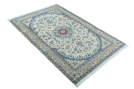 Image 1 of Handgeknoopt oosters tapijt Nain 9La - 200 x 127 cm - met zijde - Fijngeknoopte kunst