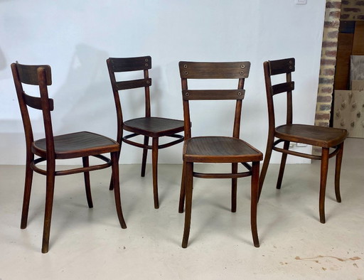 Lot de 4 chaises Thonet en hêtre – Modèle n°651