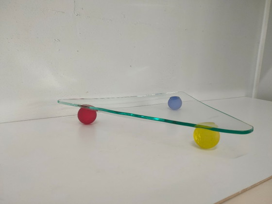 Image 1 of Glass Fruit Bowl Memphis Milano Style