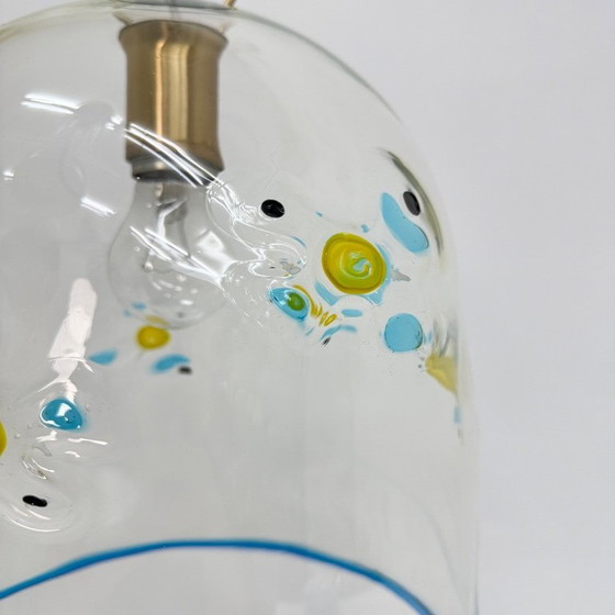 Image 1 of Mid-century design La Murrina glass hanging lamp flowers , 1970s , Italy
