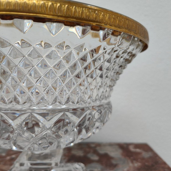 Image 1 of bol en cristal style Hollywood Regency, coupe à fruits
