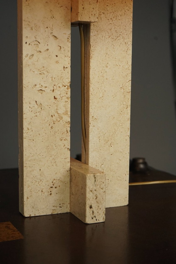 Image 1 of Mid-Century Table Lamp in Travertine, Italy, 1970s
