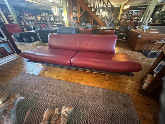 De Sede design sofa DS 140, De Sede DS140, 2 seaters, Leather, Metal, Red, Modern (photo 5 of 15)