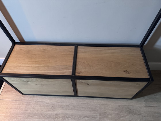 Image 1 of Custom-made oak/steel coat rack