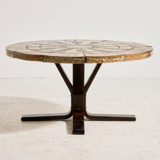 MK11836 Beech coffee table with stone top