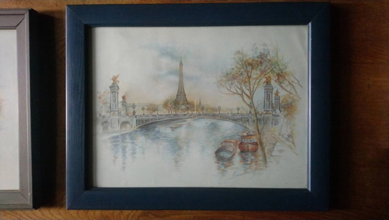 Paris watercolor print "Bernadette Voz" – Wall decoration, Paper, Glass (photo 2 of 17)