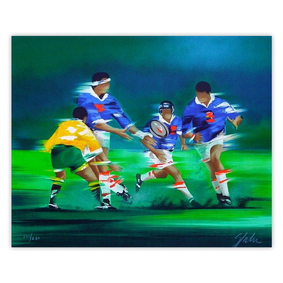 Image 1 of Victor SPAHN Rugby Litografía firmada 2000