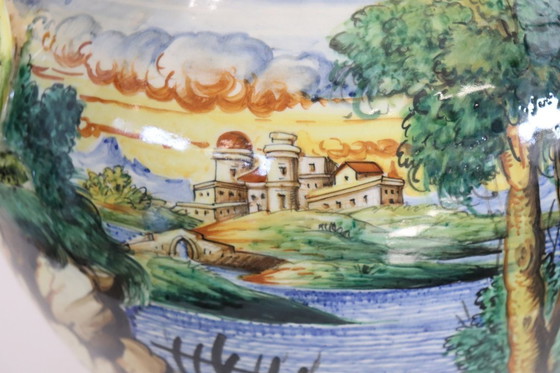 Image 1 of Ceramic Vase with Classical Decoration, Florence Italy 1980s