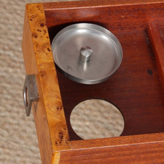 Image 1 of Tavolo da gioco in radica di Guy Lefevre per Maison Jansen, 1970