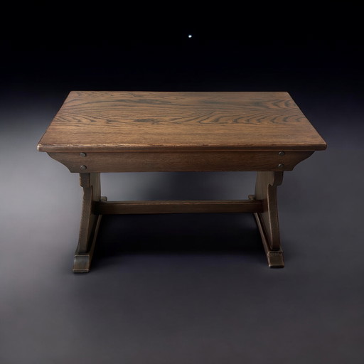 Vintage Solid Wood Storage Bench/Piano Stool Arts & Crafts Style - 1980s