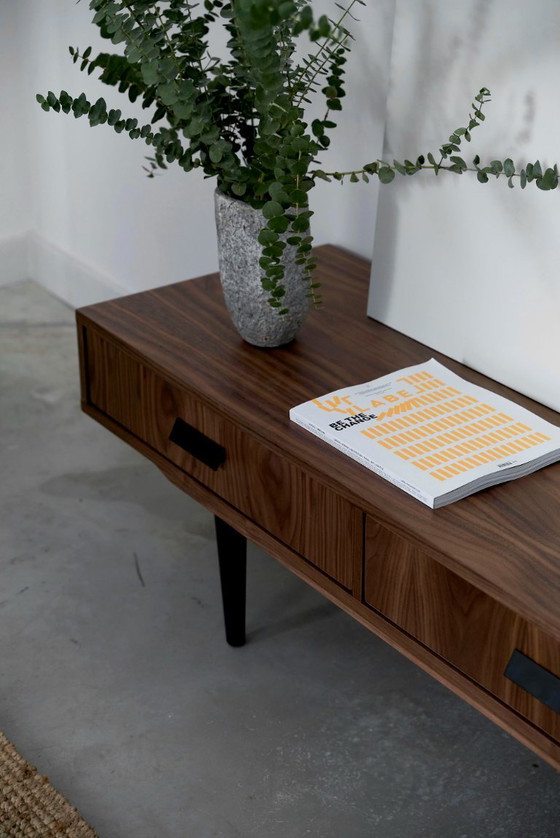 Image 1 of Walnut lowboard 3 drawers - L01