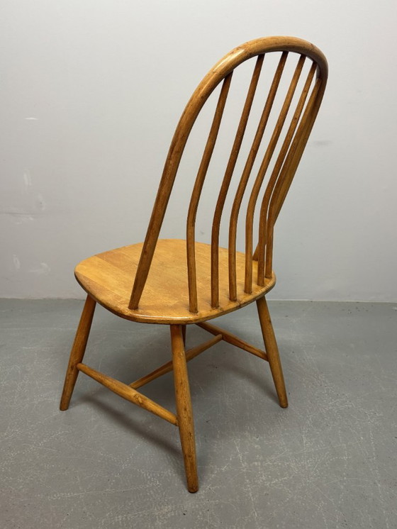 Image 1 of Set of 4 Mid-Century Design Spindle Back Dining Chairs by Bengt Akerblom & Gunnar Eklöf for Nässjö Stolfabrik, Sweden 1950s.