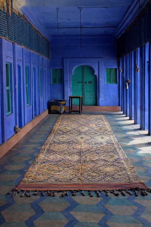 Large Vintage Moroccan Talsint Rug 200x380 cm – Handmade Berber Wool Rug – Rare Tribal Area Rug