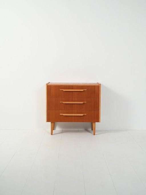 Scandinavian Chest of Drawers ’50s–’60s in Teak and Oak