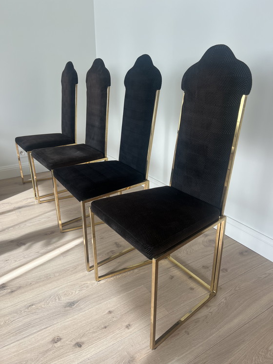 Image 1 of 4 bruine velvet stoelen