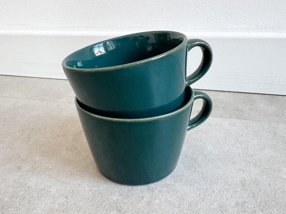 2x Vintage Green Arabia Kilta Cups - Designed By Kaj Franck – Crockery, Ceramic (photo 3 of 5)