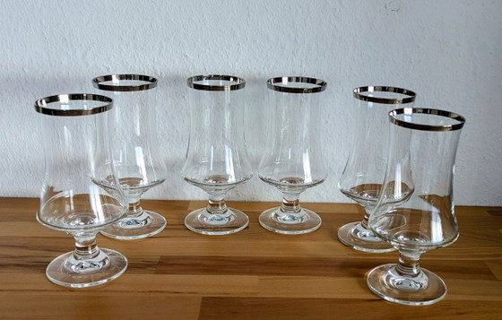 12-delige glasset met zilveren rand, cocktailglazen en biertulpen. – Glazen & Karaffen (photo 2 of 10)
