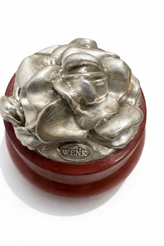 Image 1 of Vintage zilveren sieradendoosje – Sieradendoosje met rozenmotief – Romantische kaptafeldecoratie