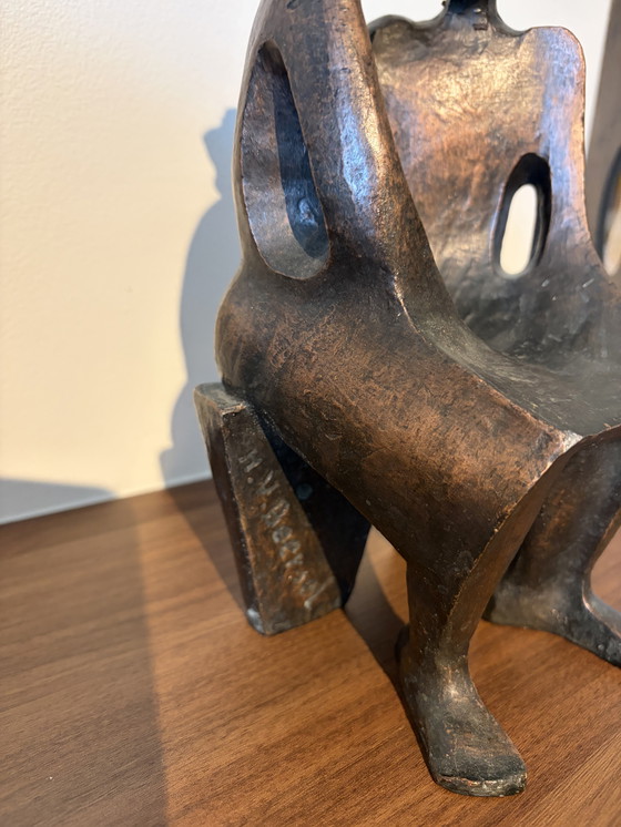 Image 1 of Beautiful Bronze Sculpture – H.V. (Henny) Beckers – Titled 'Commitment'