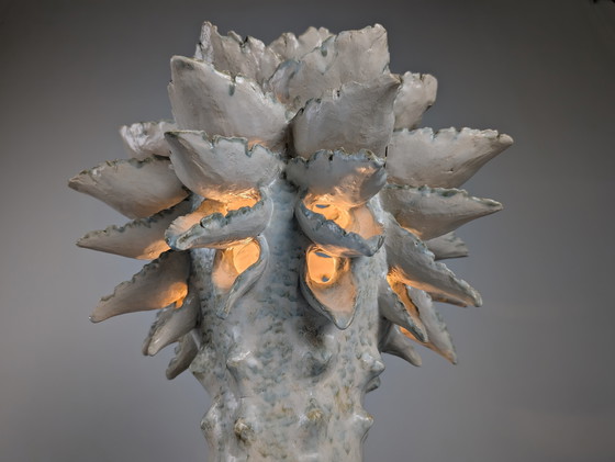 Image 1 of Lichtsculptuur van geglazuurd keramiek door Birthe Aksby, Denemarken, jaren 1970