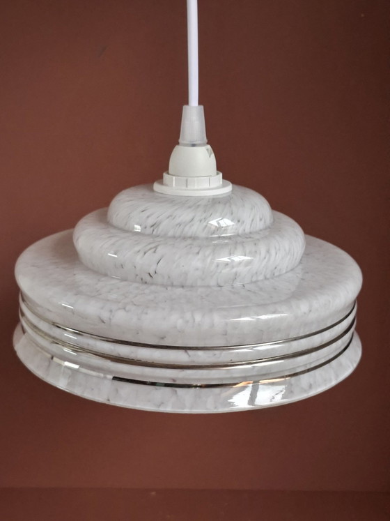 Lampada Clichy francese vintage Art Déco – Lampade a sospensione, Vetro (photo 2 of 7)