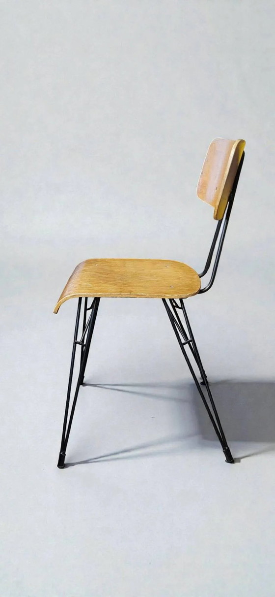 Stuhl, 1950 – Esszimmerstühle, Wood, Metal, Vintage (photo 5 of 8)