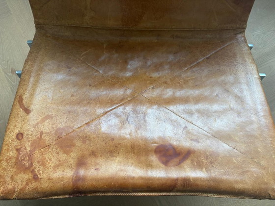 Image 1 of Autentiche sedie vintage PK22 di Poul Kjærholm - Patina cognac invecchiata