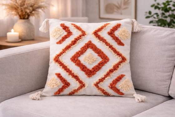 Image 1 of 2 Terracotta/Beige Cushion Covers
