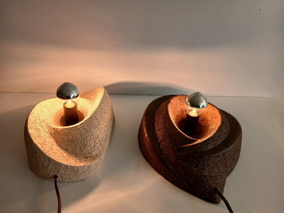 Image 1 of Keramieken Brutalist wandlampen van Chamotte Klei 