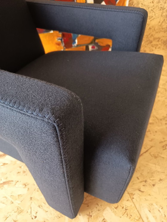 Image 1 of CASSINA Utrecht 637 armchair in Midnight BLUE Kvadrat wool by Gerrit Rietveld