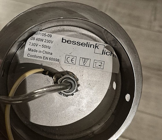 Image 1 of Lampada a sospensione vintage di Besselink, metallo spazzolato con struttura a gradini