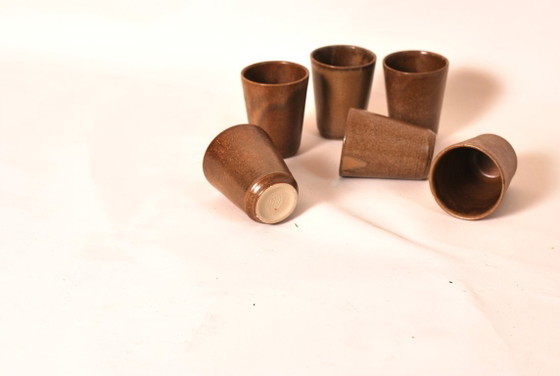 Image 1 of Set aus Gläsern oder Kaffeetassen aus Digoin-Steinzeug im böhmischen Stil
