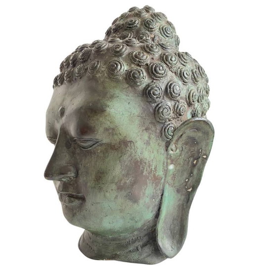 Cabeza de Buda de Bronce – meditación serena – lote 156 – Esculturas, Bronze (photo 8 of 9)