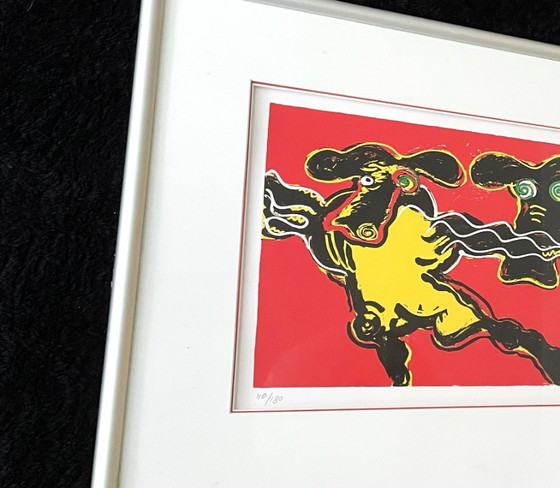 Peter Diem (1945) - Flying Cows Red – Litografías y grabados, Aluminio (photo 5 of 8)
