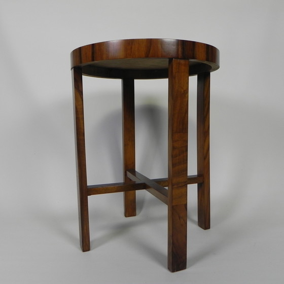 Image 1 of Carrot Walnut Art Deco Side Table, 1930s