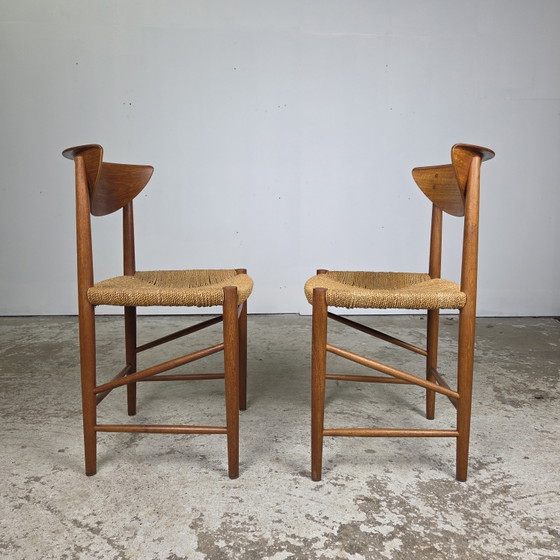 Image 1 of 2x Peter Hvidt, Mølgaard Nielsen eetkamerstoel Deens vintage