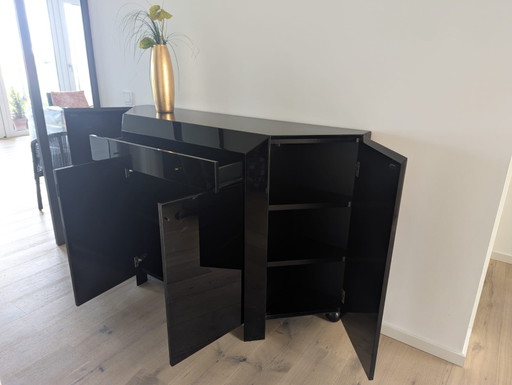 Commode/buffet/haut de commode Interlübke de haute qualité - laque noire piano