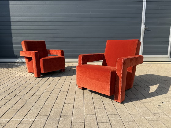 Image 1 of 2x Cassina Utrecht chair Terracotta, Gerrit Rietveld MINT CONDITION!