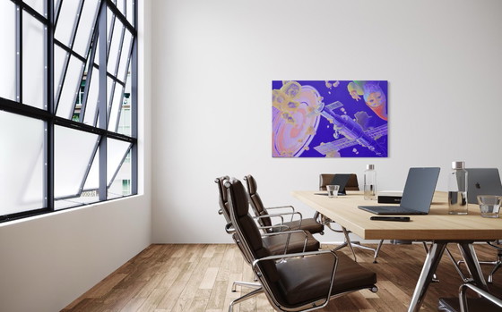 Image 1 of Entre maïs et crème, huile sur toile, 150 x 100 cm, Sandra Kolondam